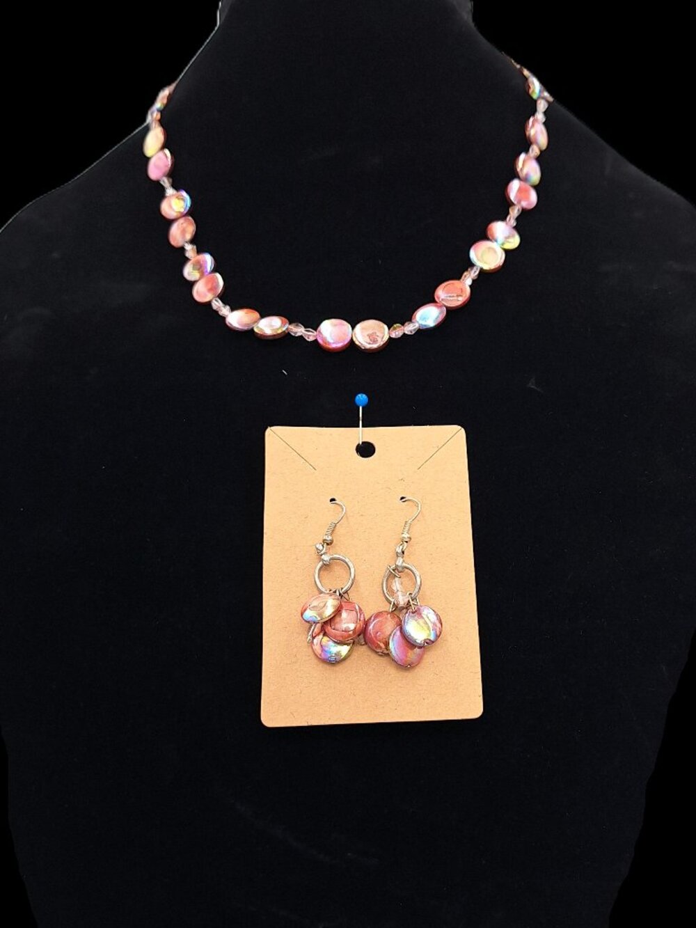 Mother of Pearl necklace and earring set